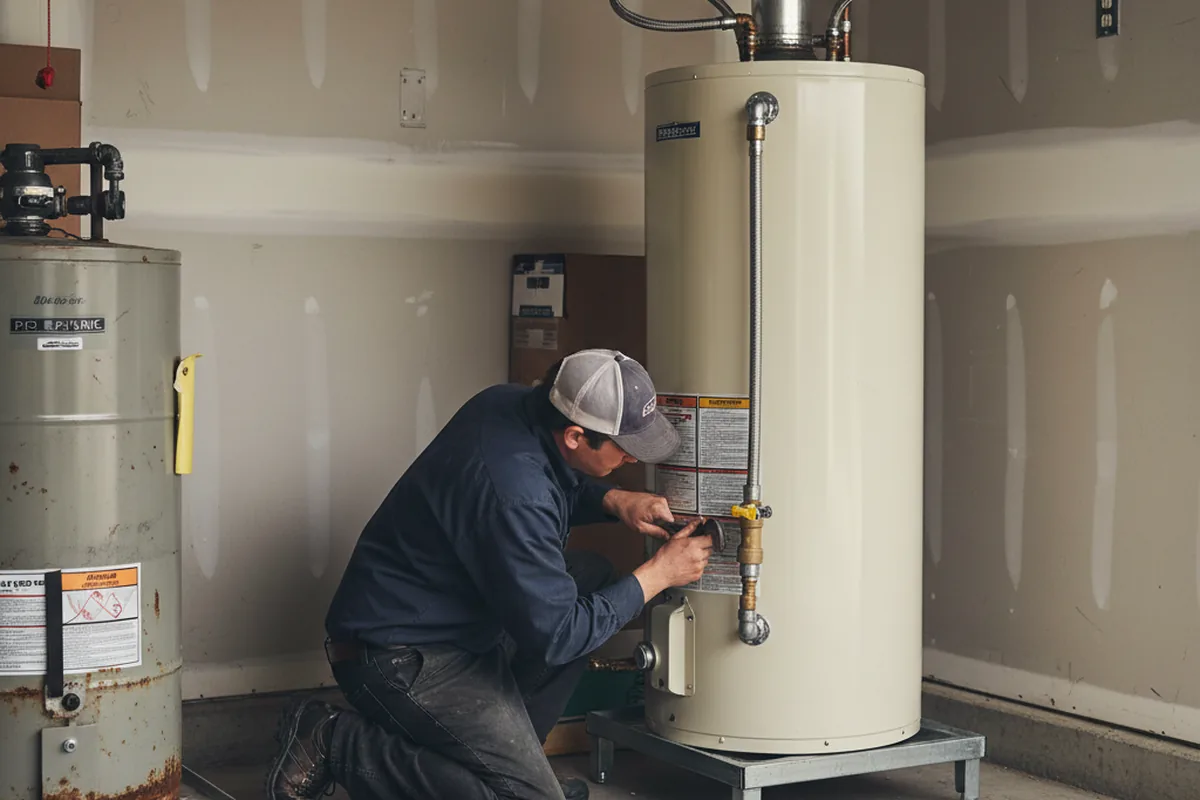Water heater and shutoff valve replacement in New Melle